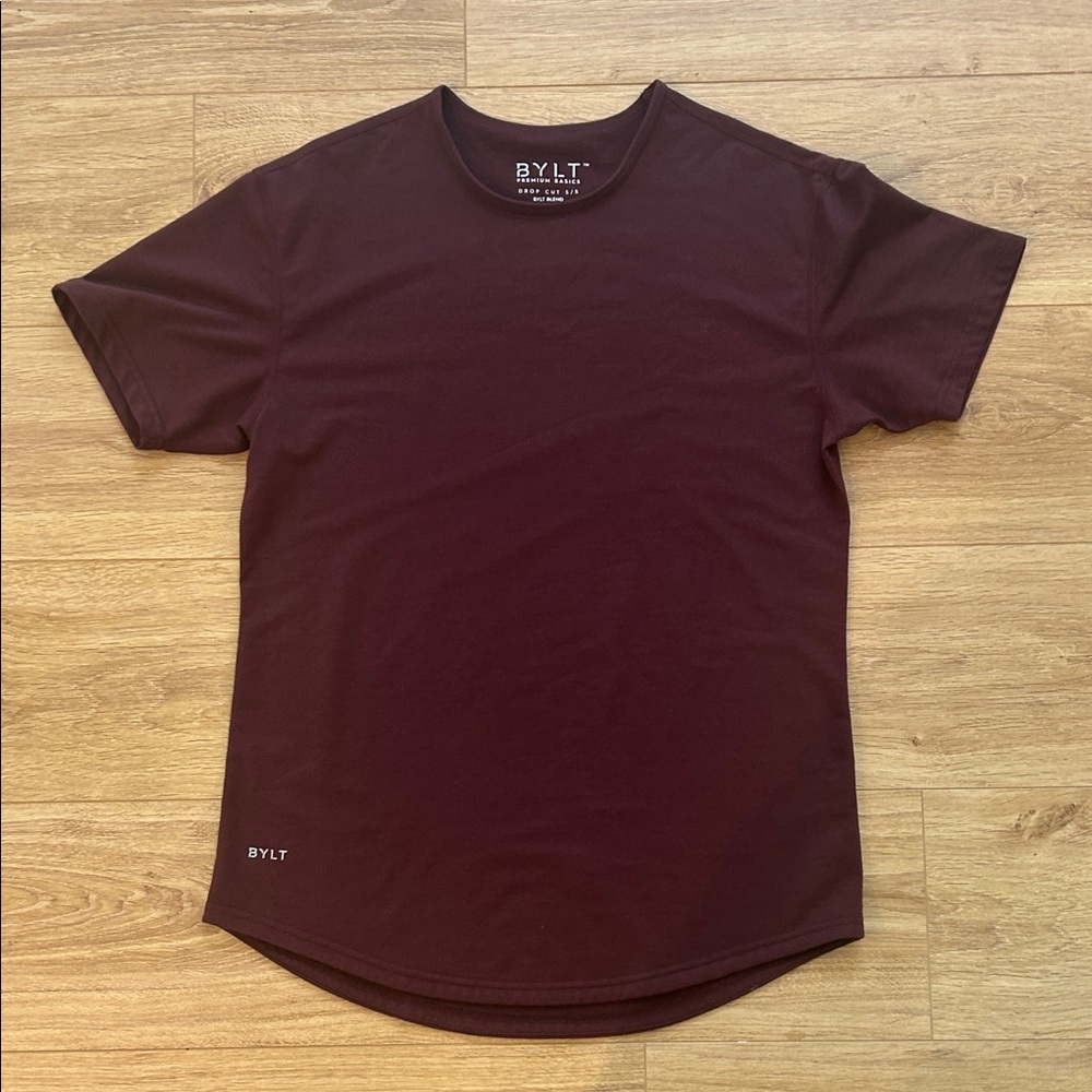 BYLT Basics Deep Burgundy Short Sleeve Tee